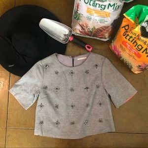 Mustard Seed crop top with jewelry accents